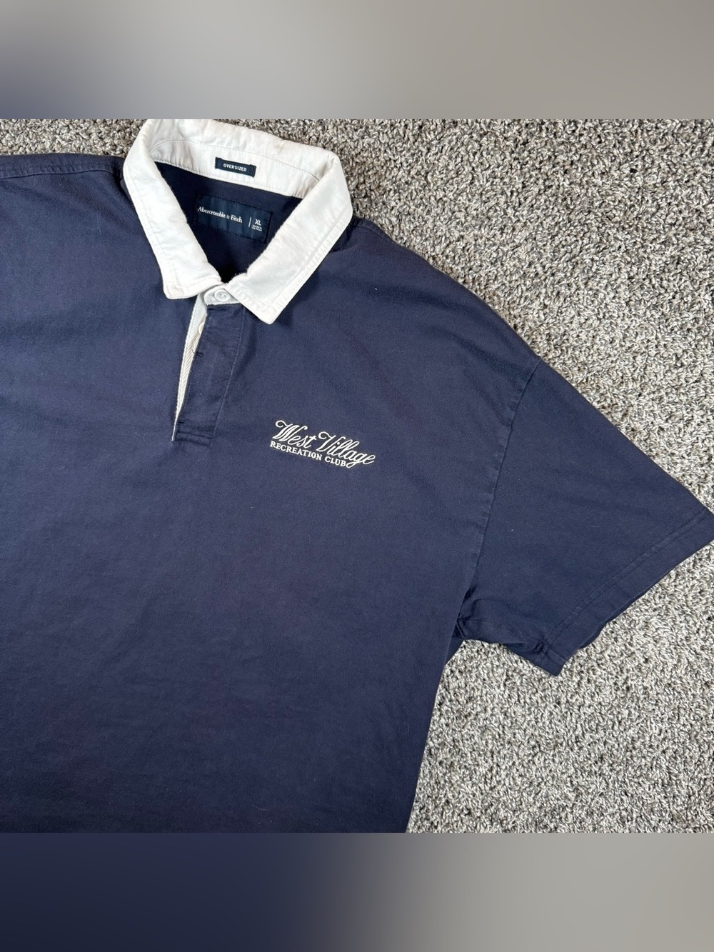 Abercrombie & Fitch Mens XL Oversized West Village Short Sleeved Rugby Shirt